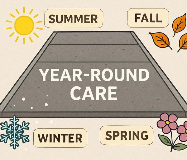 How to Care for Asphalt and Concrete Surfaces Year-Round
