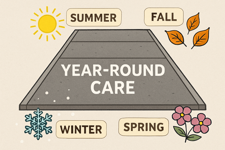 How to Care for Asphalt and Concrete Surfaces Year-Round